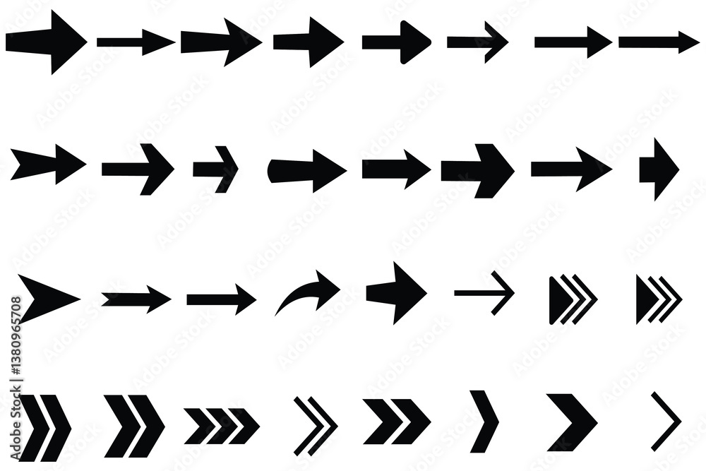 Fototapete set of arrow icons. collection of different arrow set vector design. set of arrow outline. arrows fo