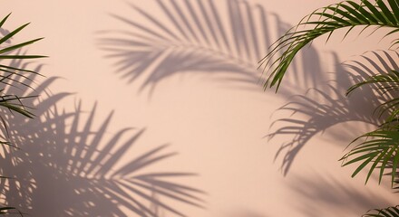 Fototapeta premium Palm Shadows Dance AI Generated