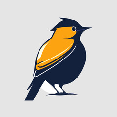Fototapeta premium Bold Illustration of a Bird with Orange Crest