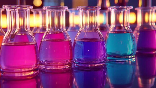 Colorful Flasks Filled With Liquids in Research Generative AI