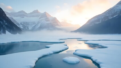 lake and mountains