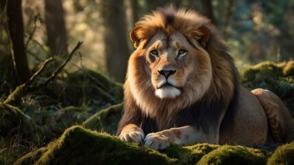 Fototapeta premium lion in the forest