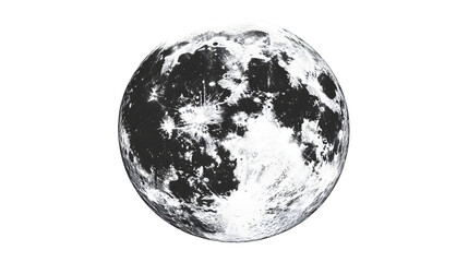 Obraz premium Bright Lunar Satellite in High Resolution Isolated Image