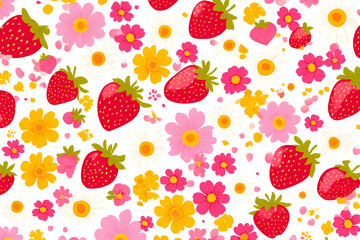 seamless pattern with strawberries