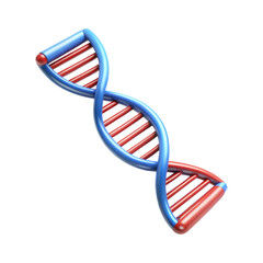 DNA strand 3d render isolated on transparent background.