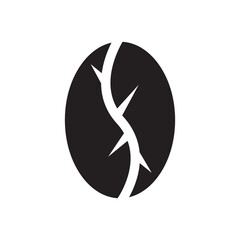 Fototapeta premium Coffee bean icon. Flat color design. Vector illustration.