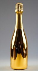 Gold champagne bottle studio shot, celebration,  background