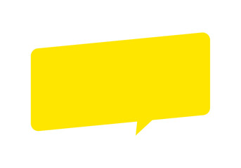 シンプルでおしゃれな斜めに傾いた横長の長方形の吹き出し - 黄色い背景のフレーム素材