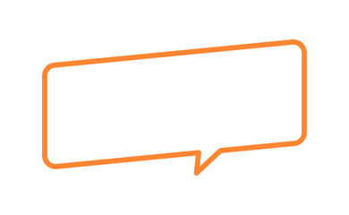 シンプルでおしゃれな斜めに傾いた横長の長方形の吹き出し - 太めの線に白い背景のフレーム素材