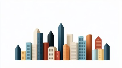 Obraz premium Dynamic cityscape, a stunning view of towering buildings and modern skyscrapers reaching for the sky