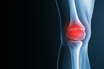 X-ray view of a painful knee showing inflammation