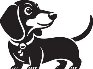 Dachshund Dog Vector Black & White | Silhouette, Clipart, Line Art