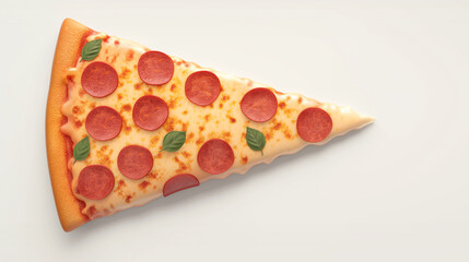 Slice of pizza isolated on white background, illustration