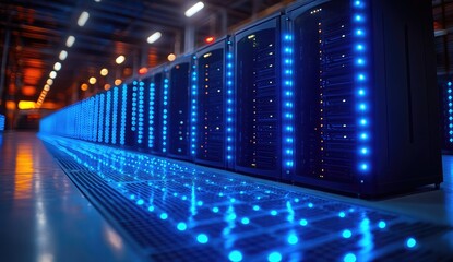 Illuminated Server Racks in a Modern Data Center
