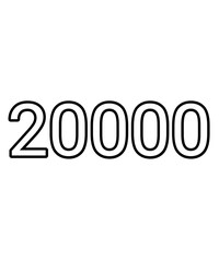 Black and white color numbers 20000