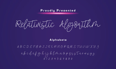 calligraphy script. Vector alphabet
