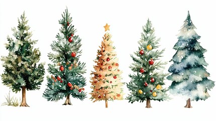 Christmas Tree Watercolor PNG Cut