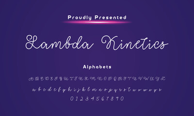 calligraphy script. Vector alphabet