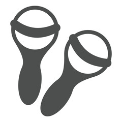 Maracas pair solid icon, tropical voyage concept. Vector graphics. Festival maracas, musical instrument sign on white background, glyph style icon for mobile or web design.