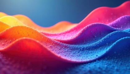 Geometric wave forms, vibrant color gradients, texture, visual, modern