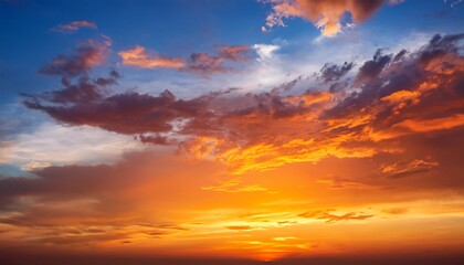 Obraz premium bright orange sky and colorful sky in twilight background
