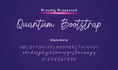 calligraphy script. Vector alphabet