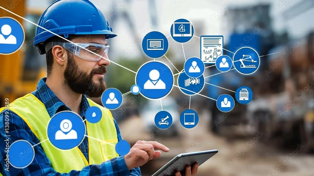 Poster manager of robotics control and monitoring in industry generative ai
