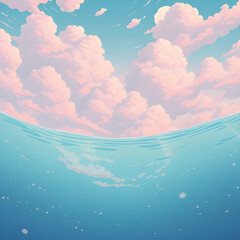 Sea ocean clouds blue