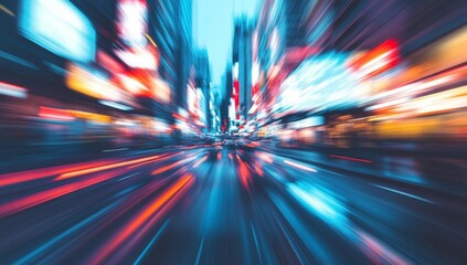 Urban city street motion blur at night