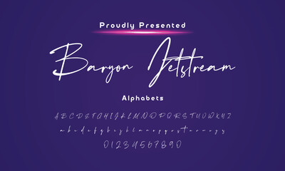 calligraphy script. Vector alphabet