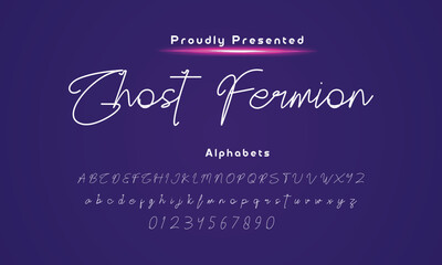 calligraphy script. Vector alphabet