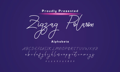 calligraphy script. Vector alphabet