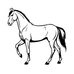 Obraz premium Powerful yet graceful horse galloping line vector 