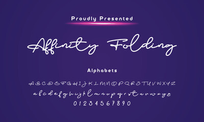 calligraphy script. Vector alphabet
