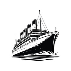 Obraz premium Cruise Ship Silhouette