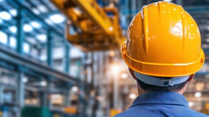 Overhead crane inspection Concept, Warehouse Supervisor Overseeing Overhead Crane Inspection and Safety Measures in Industrial Facility