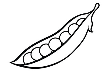 Vector illustration of pea pod isolated on white background. Healthy food or vegetarian and vegan theme. Fresh organic farm vegetables.