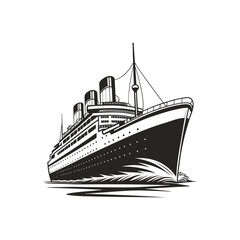 Fototapeta premium Cruise Ship Silhouette