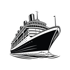 Obraz premium Cruise Ship Silhouette