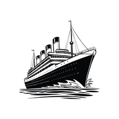 Fototapeta premium Cruise Ship Silhouette
