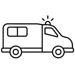 Ambulance Vehicle Line Art Vector  Perfect for Logos & Digital Prints