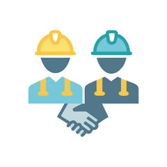  Stylish Construction Partnership Icon Illustration