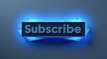 A Glowing Blue Subscribe Button Displayed on a Dark Background