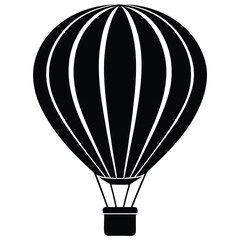 Fototapeta premium Clean Hot Air Balloon Silhouette Illustration Ideal for Adventure & Tourism Branding