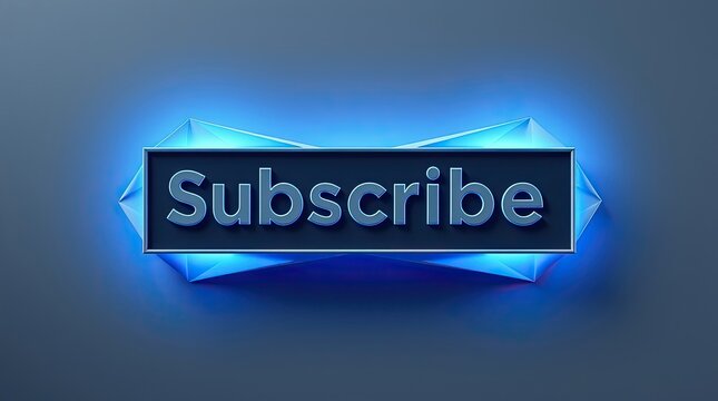 A Glowing Blue Subscribe Button Displayed on a Dark Background