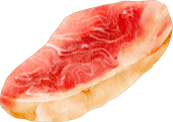 watercolor meat pork