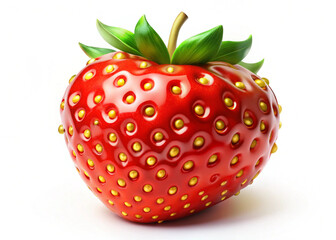 Red Strawberry Isolated on Transparent Background Generative AI Image