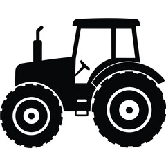 Clean Tractor Silhouette Illustration  Ideal for Agricultural & Construction Branding