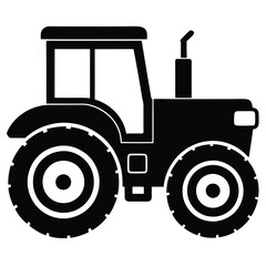 Clean Tractor Silhouette Illustration  Ideal for Agricultural & Rural Branding