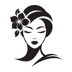 Beauty woman Face and hair style logo vector, woman Face vector illustration.